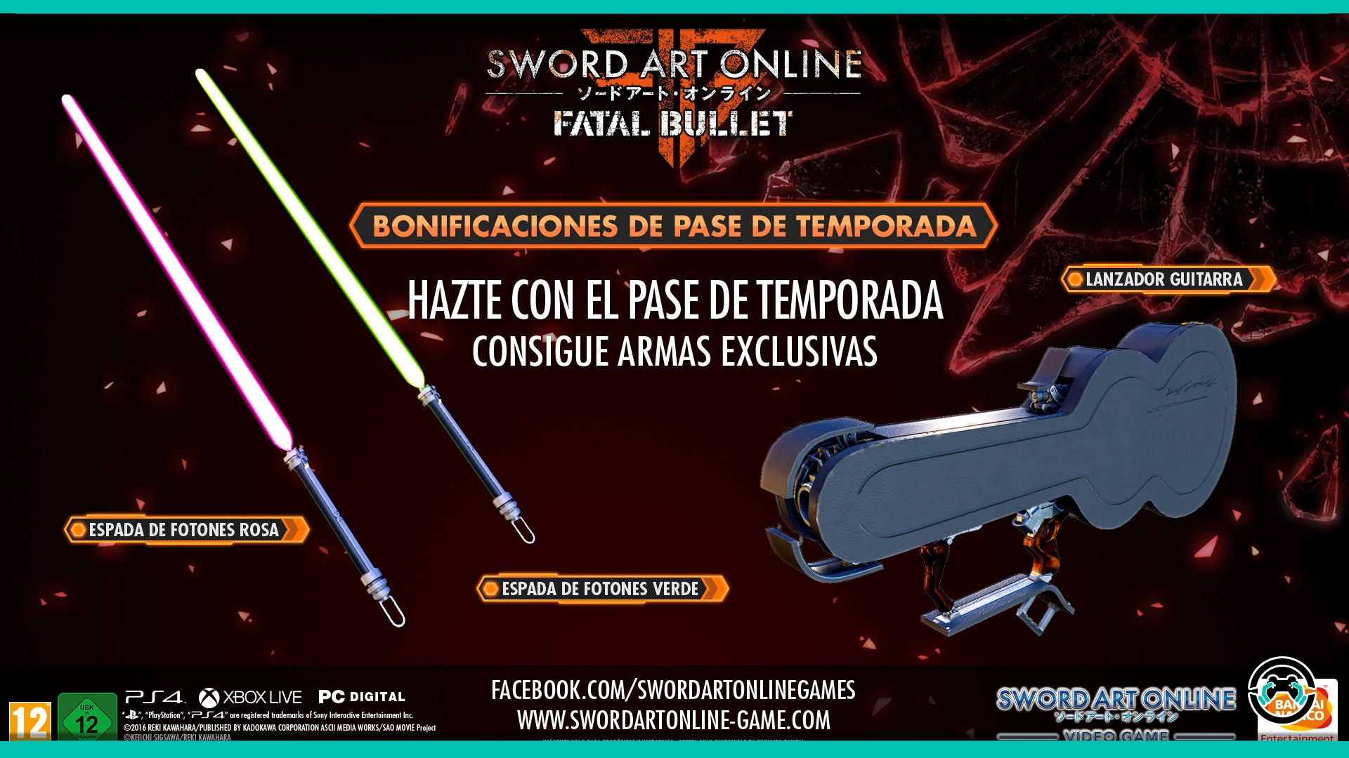 Estas son las bonificaciones por reservar Sword Art Online: Fatal Bullet