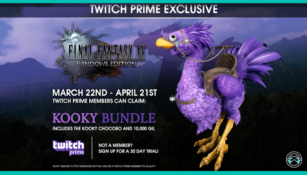 Consigue un precioso Chocobo morado en Final Fantasy XV con Twitch Prime