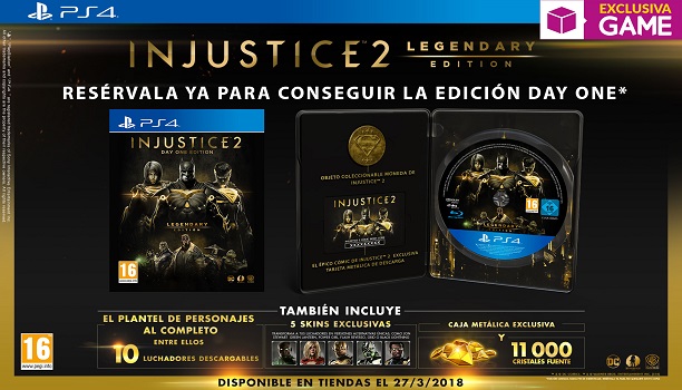 Injustice 2 Legendary Edition Day One llegará en exclusiva a GAME