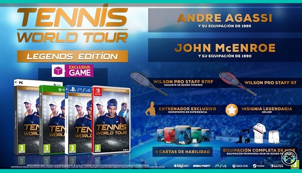 Tennis World Tour tendrá una edición exclusiva de GAME