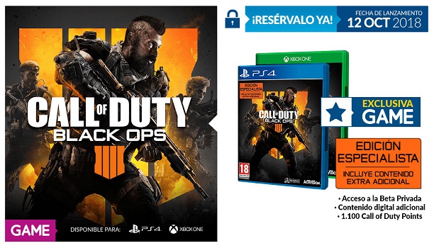 La edición especialista de Call Of Duty: Black Ops 4 sólo en GAME
