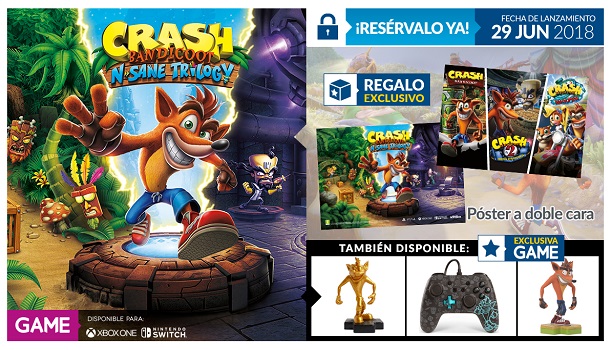 Crash Bandicoot N.Sane Trilogy tiene un regalo exclusivo en GAME
