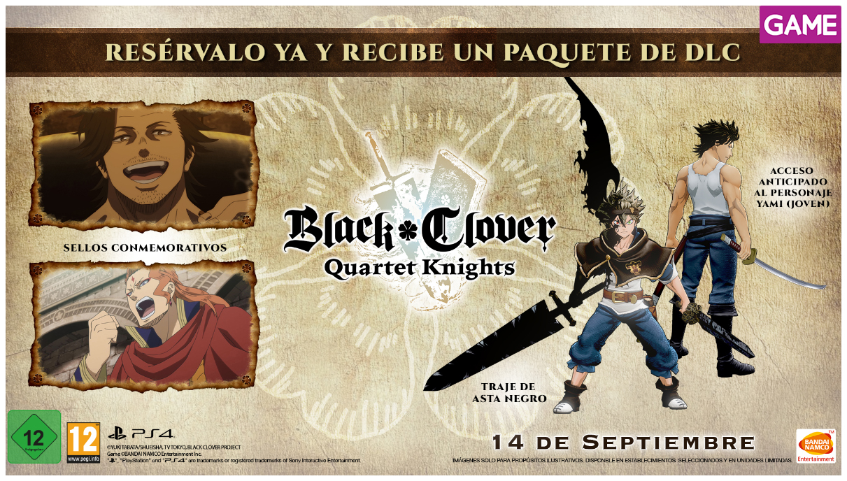 Esta semana se pone a la venta Black Clover: Quartet Knights el videojuego de Bandai Namco basado en el conocido shonen de acción y fantasía de Yuki Tabata, del cual hace poco se hizo una serie de anime.