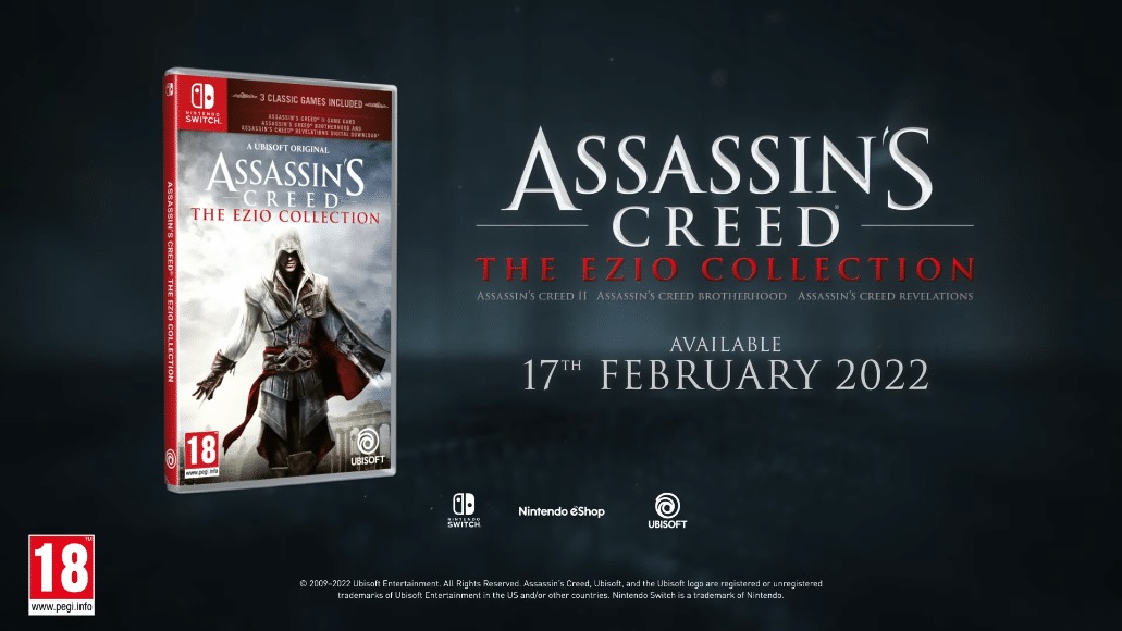 Assassin's Creed: The Ezio Collection finalmente llegará a Nintendo Switch incluyendo 2, La Hermandad, Revelations, Lineage, Embers y todos los DLC